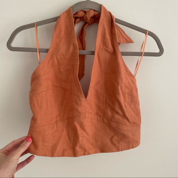 Abercrombie & Fitch Linen Blend Halter Top • NWT - Picture 3 of 9